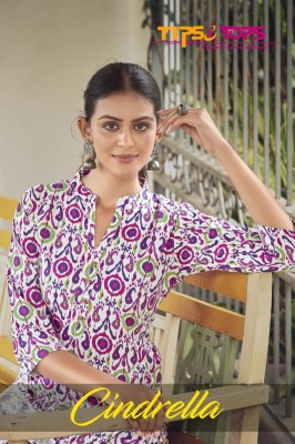 Cindrella by Tips and tops heavy reyon printed fancy kurta pajama catalogue at affordable rate kurtis catalogs