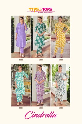 Cindrella by Tips and tops heavy reyon printed fancy kurta pajama catalogue at affordable rate kurtis catalogs