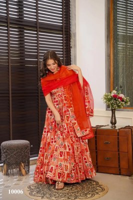 Clora vol 10 stunning Beautiful digital printed Ethnic wear Fully flared gown set collection Red Colour Wholesale  gowns