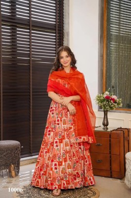 Clora vol 10 stunning Beautiful digital printed Ethnic wear Fully flared gown set collection Red Colour Wholesale  gowns