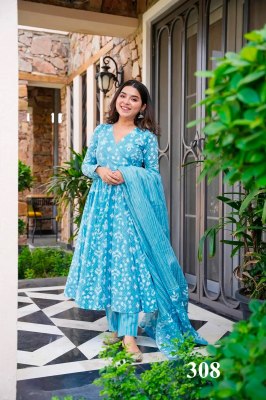 Clora vol 3 luanch beautiful printed Anghrakha Kurti  bottom with dupatta Collection at amaviexpo fancy Anarkali suit catalogs