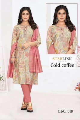 Cold coffee by starlink kurti pant dupatta set size wise Kurti design wholesaler price in India  kurtis catalogs