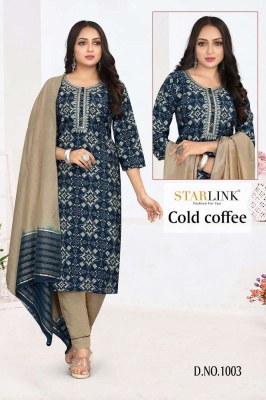 Cold coffee by starlink kurti pant dupatta set size wise Kurti design wholesaler price in India  kurtis catalogs