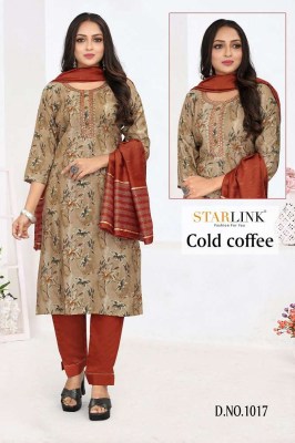 Cold coffee by starlink kurti pant dupatta set size wise Kurti design wholesaler price in India  kurtis catalogs