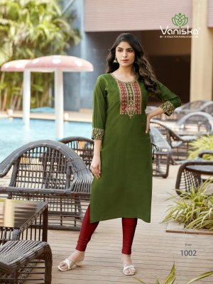 Colourpix by Vaniska blue berry vol 1 heavy fancy reyon  embroidered kurti catalogue at affordable rate kurtis catalogs