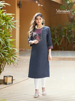 Colourpix by Vaniska blue berry vol 1 heavy fancy reyon  embroidered kurti catalogue at affordable rate kurtis catalogs