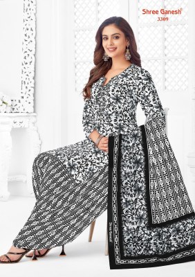 Colours Special White and Black Vol 3 by Shree ganesh  Pure cotton Printed Unstitched dress material collection with low price dress material catalogs