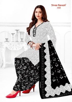 Colours Special White and Black Vol 3 by Shree ganesh  Pure cotton Printed Unstitched dress material collection with low price dress material catalogs