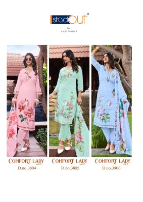 Comfort lady vol 2 by anju fabric cotton digital printed readymade suit catalogue at low rate  readymade suit catalogs