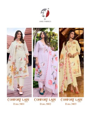 Comfort lady vol 2 by anju fabric cotton digital printed readymade suit catalogue at low rate  readymade suit catalogs