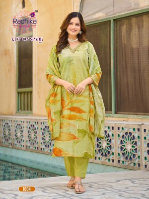 Cotton Spark vol 1 by Radhika Lifestyle Heavy Cotton Placement printed top bottom with dupatta catalogue  readymade suit catalogs
