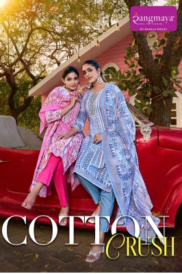 Cotton crush by Rangmaya Super demanded kurti pant and dupatta catalogue at affordable price  Rangmaya