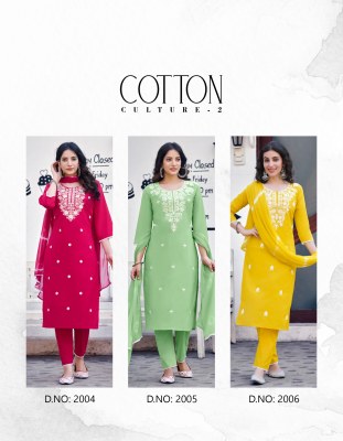 Cotton culture vol 2 by Radhika life style pure cotton embroidered suit catalogue at affordable rate readymade suit catalogs