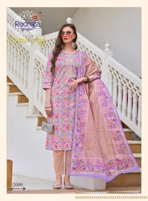 Cotton fab vol 2 by radhika life style pure heavy cotton printed kurti pant and dupatta catalogue  readymade suit catalogs