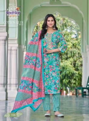 Cotton kudi by Radhika life style printed cotton readymade suit catalogue at affordable rate readymade suit catalogs