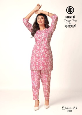 Craze 23 vol 2 by Deeptex fancy printed co ord set catalogue at affordable rate Size wise Combo Set