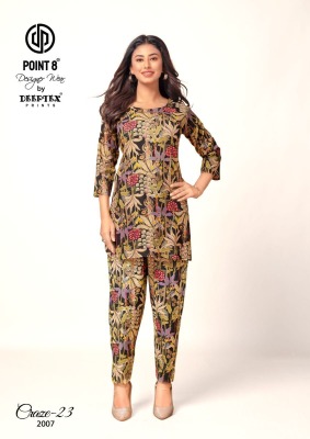 Craze 23 vol 2 by Deeptex fancy printed co ord set catalogue at affordable rate Size wise Combo Set