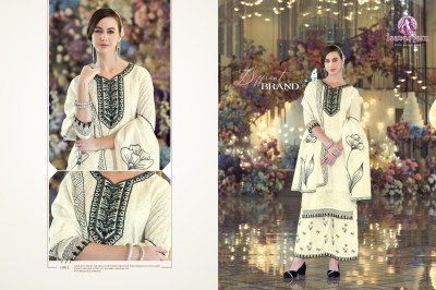 Cream by Isavariyam Corption cotton  neck embroidered readymade suit catalogue at low rate readymade suit catalogs