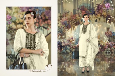 Cream by Isavariyam Corption cotton  neck embroidered readymade suit catalogue at low rate readymade suit catalogs