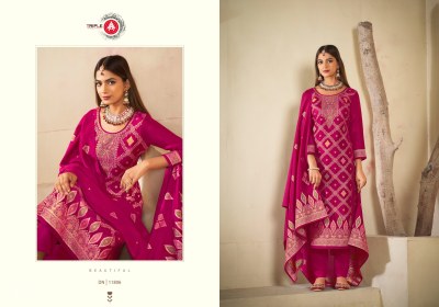 Cred by Triple A pure silk fancy dress material catalogue at amaviexpo salwar kameez catalogs