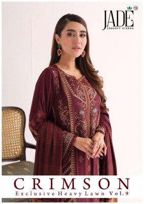 Crimson vol 9 by jade Exclusive heavy Lawn readymade suit catalogue at affordable rate wholesale catalogs