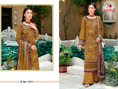 D 1071to1073 by Aasha heavy reyon self embroidered Pakistani suit catalogue at amaviexpo pakistani suit catalogs