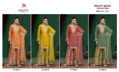 D 530 by Deepsy Suits Pure embroidered fancy sharara suit catalogue at affordable rate readymade suit catalogs