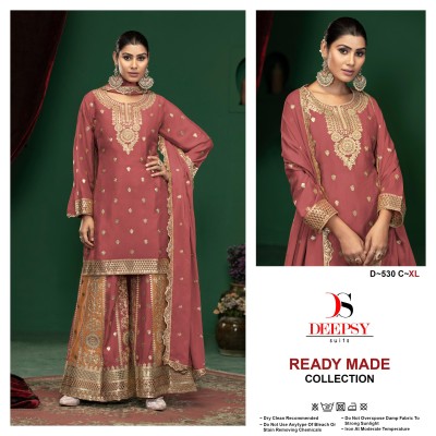 D 530 by Deepsy Suits Pure embroidered fancy sharara suit catalogue at affordable rate readymade suit catalogs