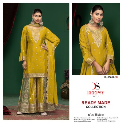 D 530 by Deepsy Suits Pure embroidered fancy sharara suit catalogue at affordable rate readymade suit catalogs