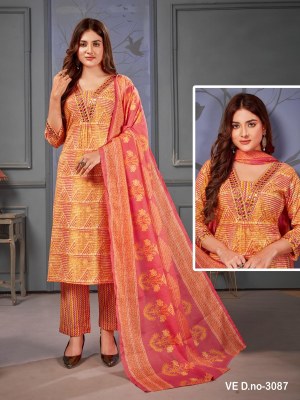 D NO 3087 to 3088 by Ladies flavour pure cotton heavy embroidered readymade suit catalogue at low rate readymade suit catalogs