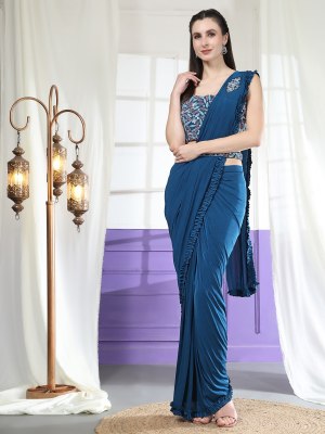 D No 101995 by Amoha saree Exquisite embroidered blouse with ready to wear saree catalogue sarees catalogs