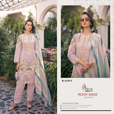 D No 1278 by Shree fab cambric cotton designer kurti pant and dupatta catalogue at affordable rate readymade suit catalogs