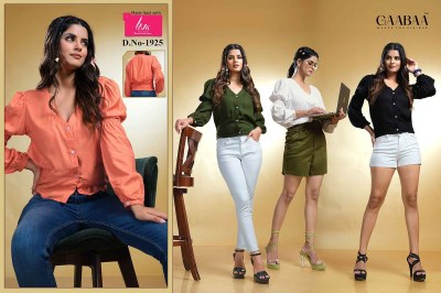 D No 1925 by Gaabaa reyon Smoking and Sleeve Pattern Short Top wholesale rate western wear catalogs