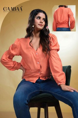 D No 1925 by Gaabaa reyon Smoking and Sleeve Pattern Short Top wholesale rate western wear catalogs