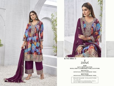 D No 8061 by Zaina Awesome embroidered readymade suit catalogue at amaviexpo wholesale catalogs