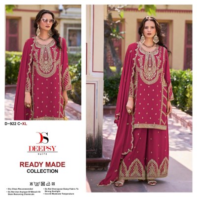 D922 ABCD by Deepsy Suit Pure Chinon Embroidered Heavy Hand work Fancy Palazoo with designer suit in amavi expo Fancy Palazzo suit catalogue