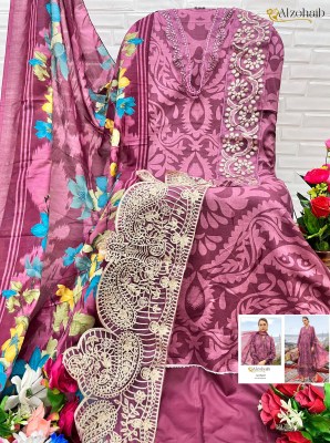 DN 1066 by Alzohaib designer pure cotton embroidered Pakistani suit catalogue at low rate pakistani suit catalogs