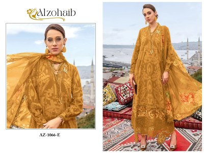 DN 1066 by Alzohaib designer pure cotton embroidered Pakistani suit catalogue at low rate pakistani suit catalogs