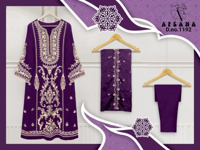 DN 1192 by Afsana exclusive embroidered designer kurti pant and dupatta catalogue at low rate readymade suit catalogs