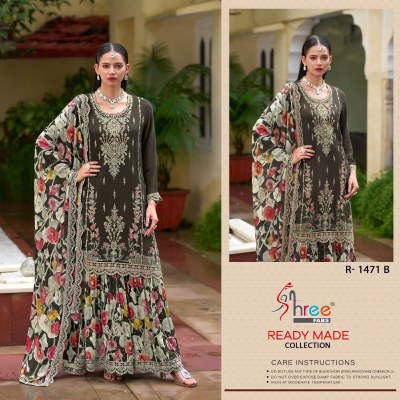 DN 1471 by shree fab fancy mirror work sharara suit catalogue at low rate fancy sharara suit Catalogs