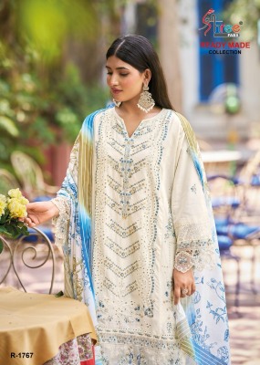 DN 1767 by Shree fabs Fancy Cotton cambric top pant with dupatta concept with affordable range wholesale catalogs
