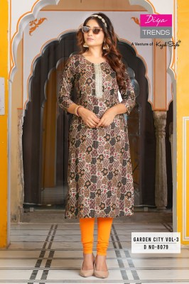 DNO 8056 To 8079 by Diya trends reyon printed elegant kurti catalogue  kurtis catalogs