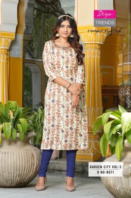 DNO 8056 To 8079 by Diya trends reyon printed elegant kurti catalogue  kurtis catalogs