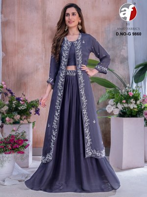 DNO  G9860 by Anju fabric Pure chinon hand work designer lehenga choli catalogue at affordable rate lehenga choli catalogs