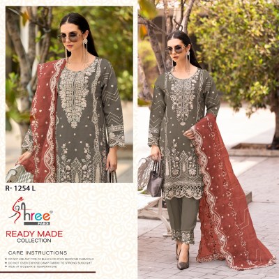 DNO R1254 by Shree Fab Organza embroidered readymade suit catalogue at affordable rate readymade suit catalogs