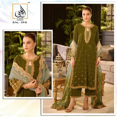 DNo 139 AB by AL Huda Beautiful heavy embroidered readymade Pakistani suit catalogue  pakistani suit catalogs