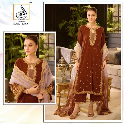 DNo 139 AB by AL Huda Beautiful heavy embroidered readymade Pakistani suit catalogue  readymade suit catalogs