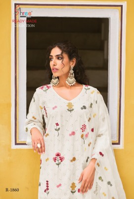 DNo 1860 by Shree fab Cambric cotton Lawn kurti pant and dupatta catalogue at affordable price wholesale catalogs