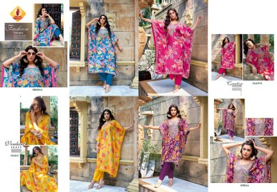 Daastaan by Shruti pure crape digital printed kaftan with pant collection readymade suit catalogs