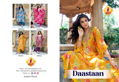 Daastaan by Shruti pure crape digital printed kaftan with pant collection readymade suit catalogs